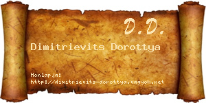 Dimitrievits Dorottya névjegykártya
